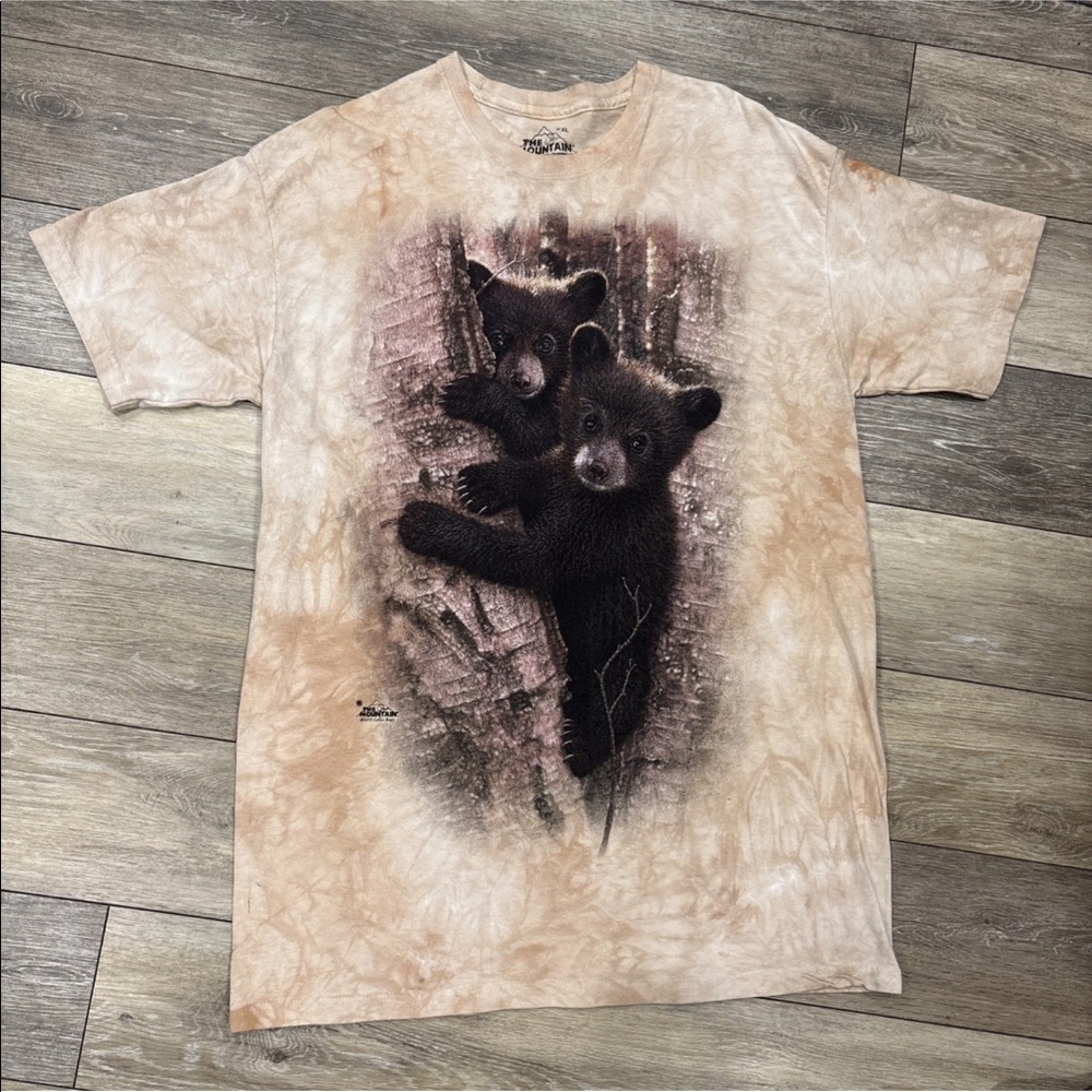The Mountain Sz XL Men's T Shirt Bear Cubs 2013 Collin Bogle Tan Tie Die